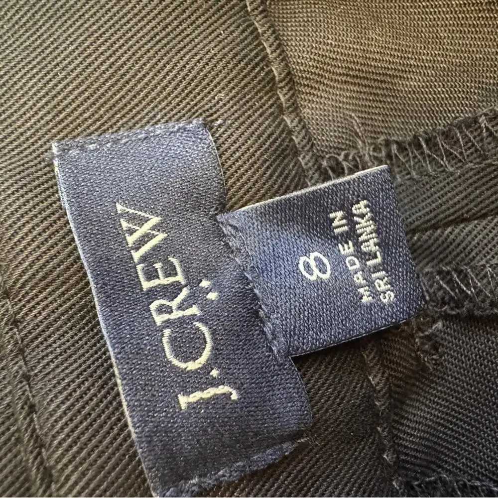 J Crew Black Straight Leg High Rise Trouser Dress Pants Womens 8 Preppy Office